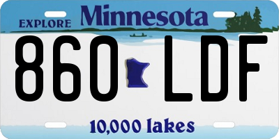 MN license plate 860LDF