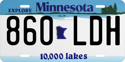 MN license plate 860LDH
