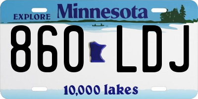 MN license plate 860LDJ