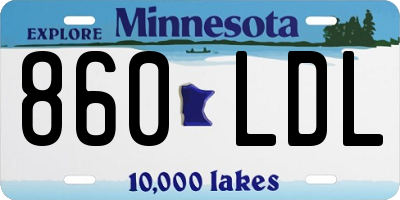 MN license plate 860LDL