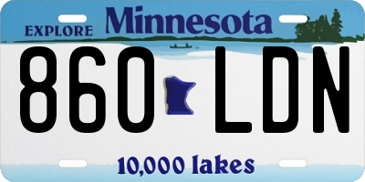 MN license plate 860LDN