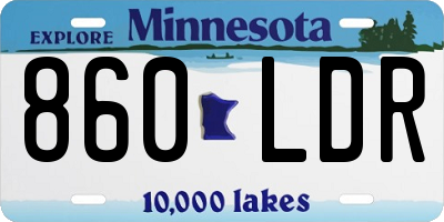 MN license plate 860LDR