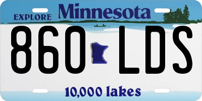 MN license plate 860LDS