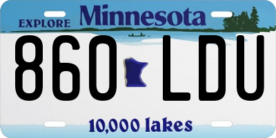 MN license plate 860LDU