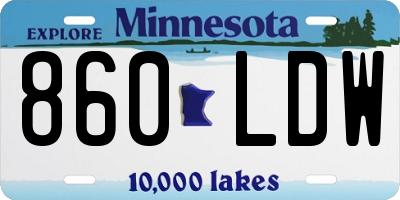 MN license plate 860LDW