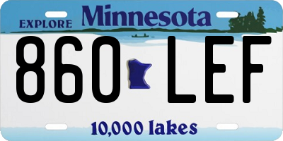 MN license plate 860LEF