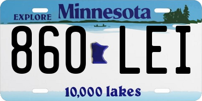 MN license plate 860LEI