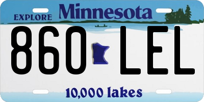 MN license plate 860LEL