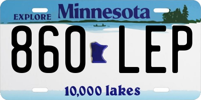 MN license plate 860LEP