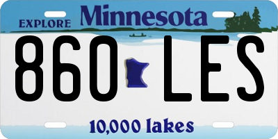 MN license plate 860LES
