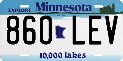 MN license plate 860LEV