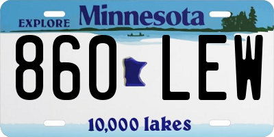 MN license plate 860LEW