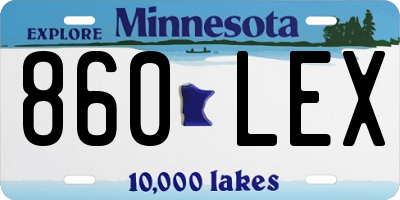 MN license plate 860LEX