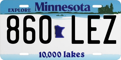MN license plate 860LEZ