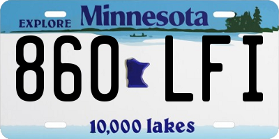 MN license plate 860LFI