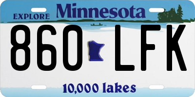 MN license plate 860LFK