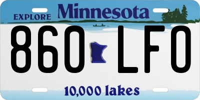 MN license plate 860LFO