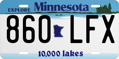 MN license plate 860LFX