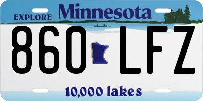 MN license plate 860LFZ