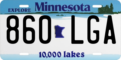 MN license plate 860LGA