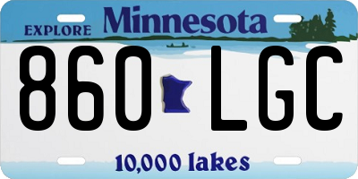 MN license plate 860LGC