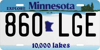 MN license plate 860LGE