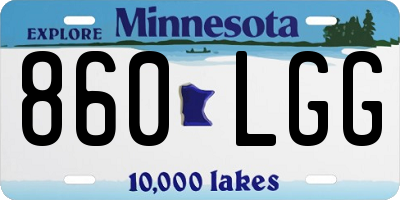 MN license plate 860LGG