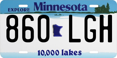 MN license plate 860LGH