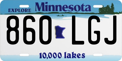 MN license plate 860LGJ