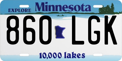 MN license plate 860LGK