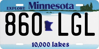 MN license plate 860LGL