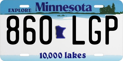 MN license plate 860LGP