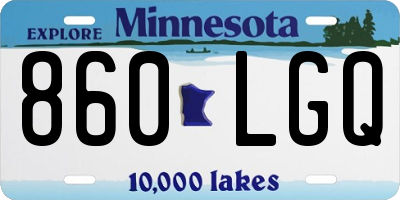 MN license plate 860LGQ