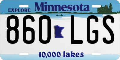MN license plate 860LGS