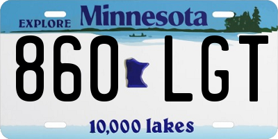 MN license plate 860LGT