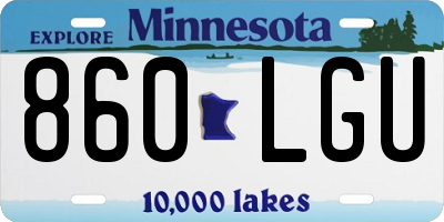 MN license plate 860LGU