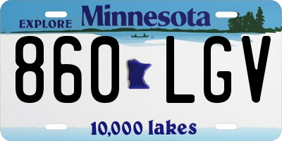 MN license plate 860LGV