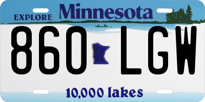 MN license plate 860LGW