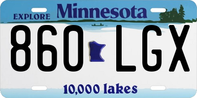 MN license plate 860LGX