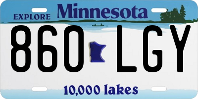 MN license plate 860LGY