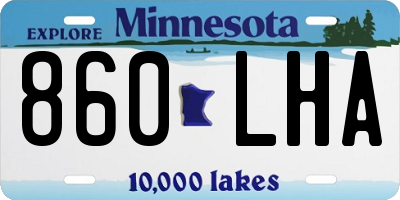 MN license plate 860LHA