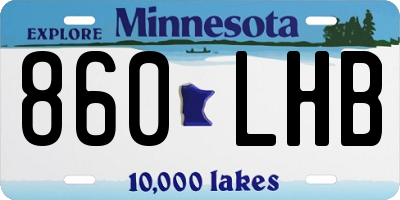 MN license plate 860LHB
