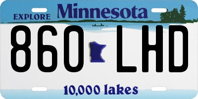 MN license plate 860LHD