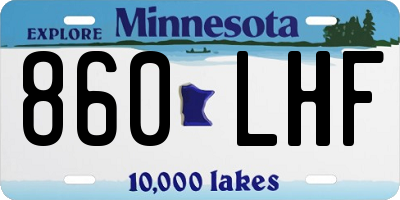 MN license plate 860LHF