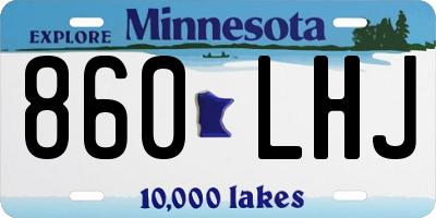 MN license plate 860LHJ