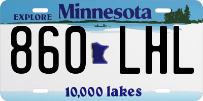 MN license plate 860LHL