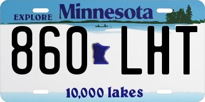 MN license plate 860LHT