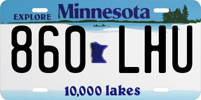 MN license plate 860LHU