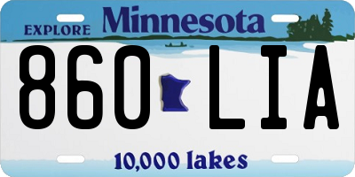 MN license plate 860LIA