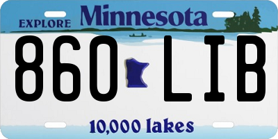 MN license plate 860LIB
